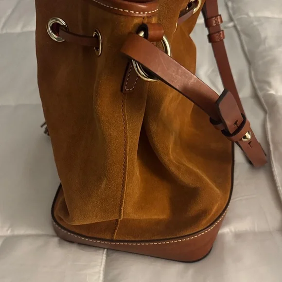 Dooney & Bourke Tan Suede Bucket Bag